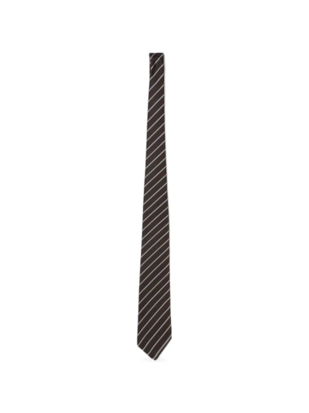 Emporio Armani stripe-pattern silk tie - Marrone