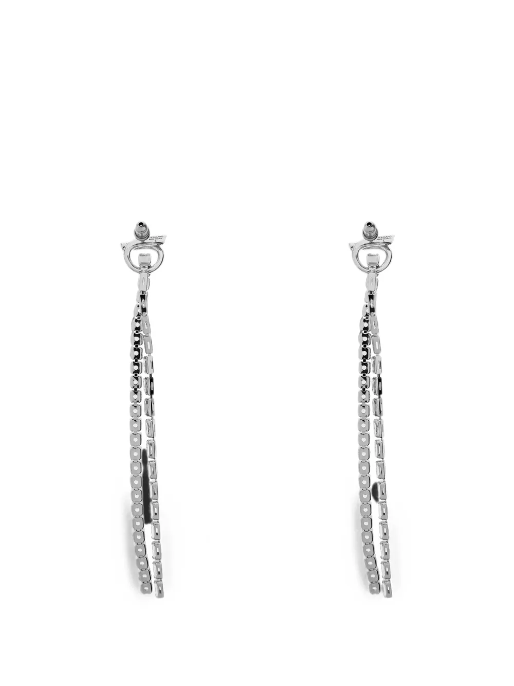  Ferragamo Gancini Crystal-embellished Drop Earrings - Plateado 