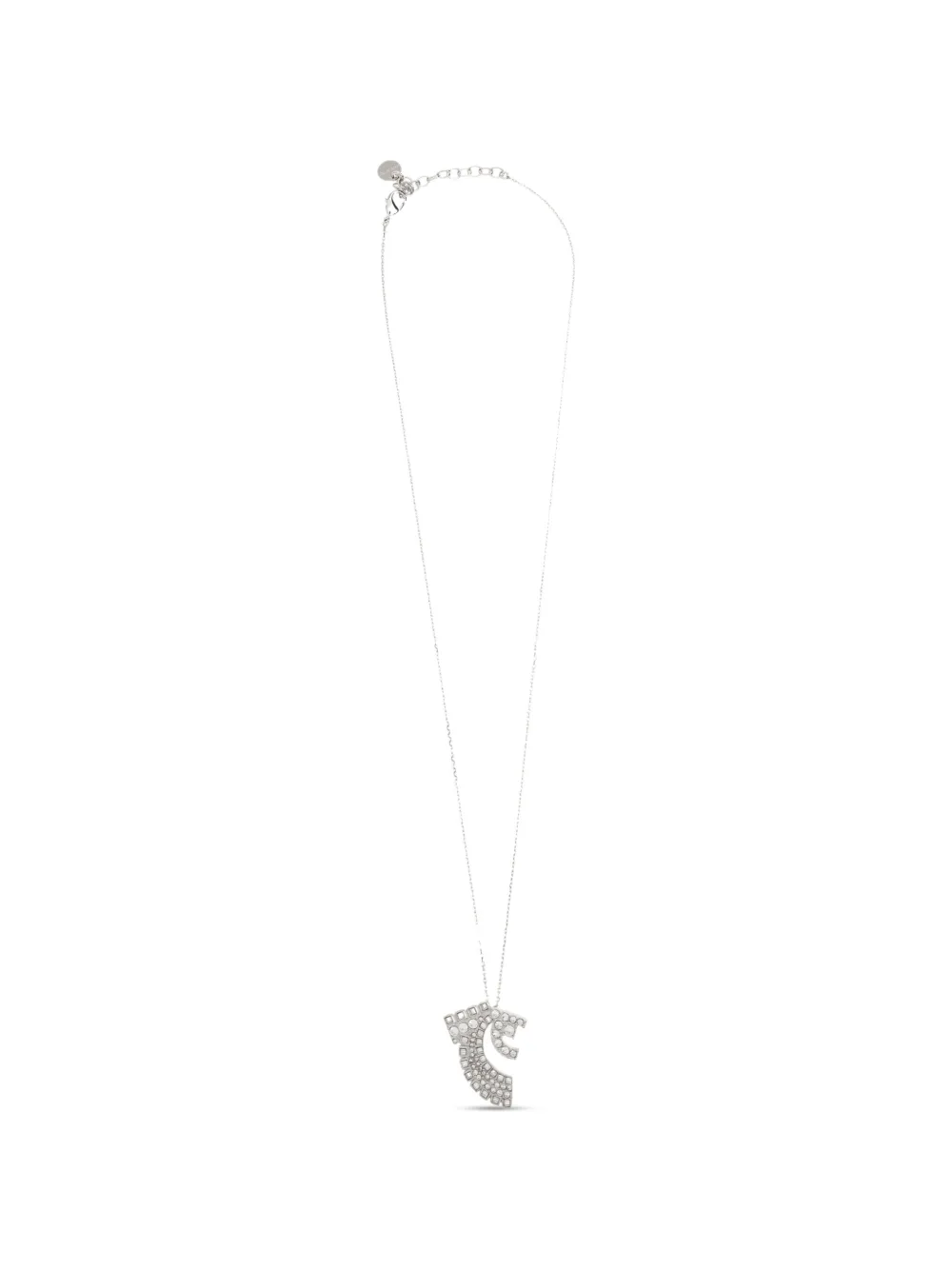 Ferragamo crystal-embellished Gancini necklace - Silber