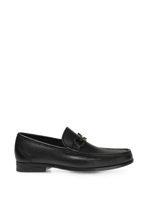 Ferragamo Gancini pebbled leather loafers