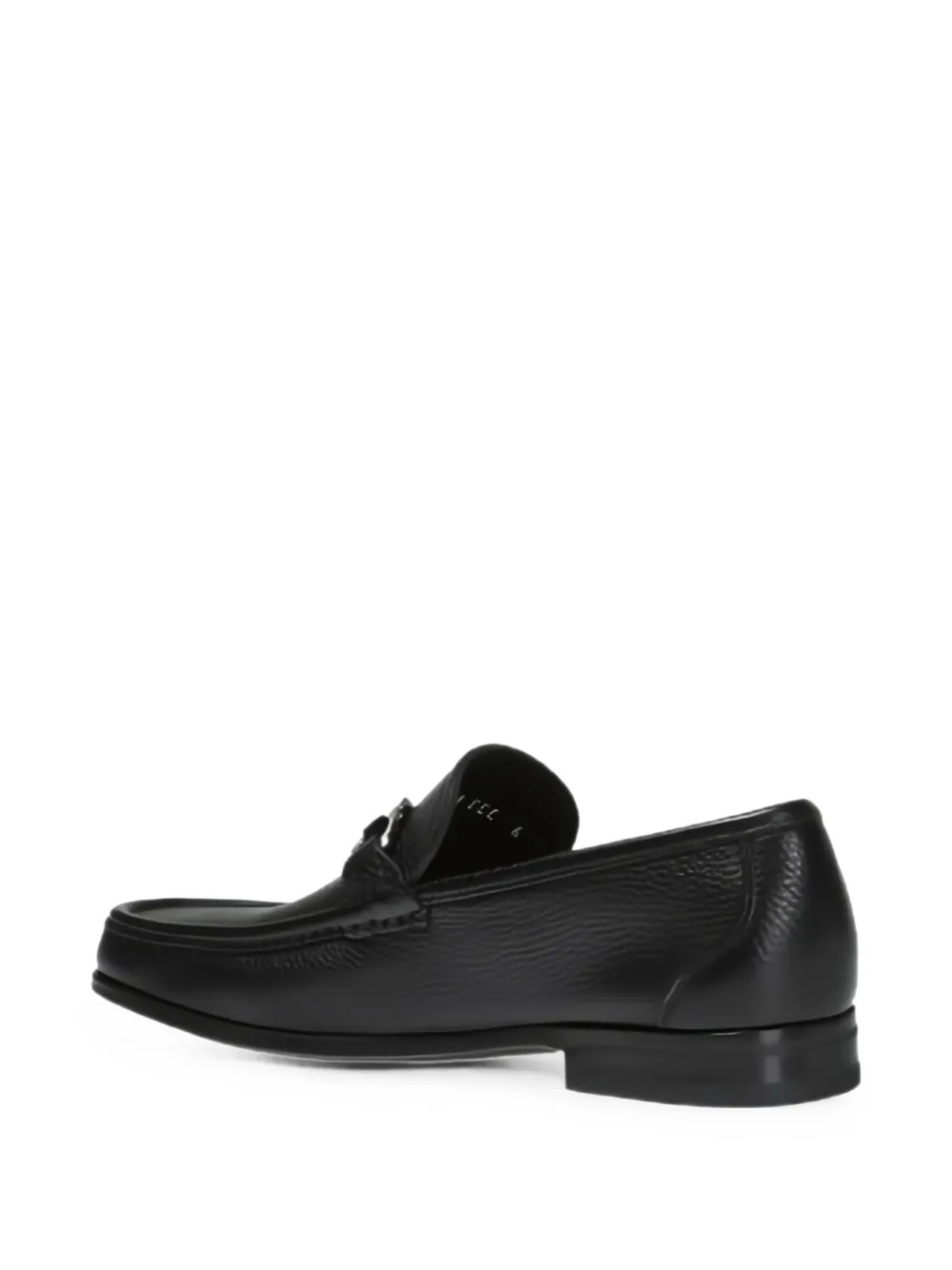 Ferragamo Gancini loafers van bewerkt leer Zwart