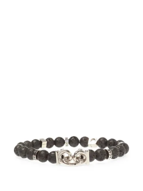 Ferragamo Gancini lava stone beaded bracelet