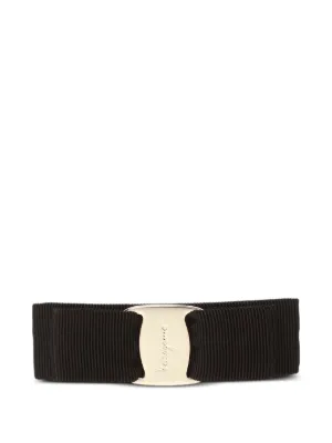 Ferragamo ダブルヴァラリボン ヘアクリップ | ブラック | FARFETCH JP