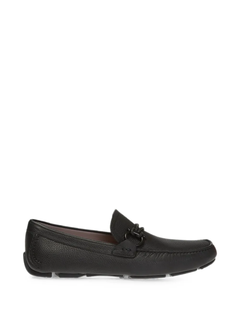 Ferragamo Gancini loafers van bewerkt leer Zwart