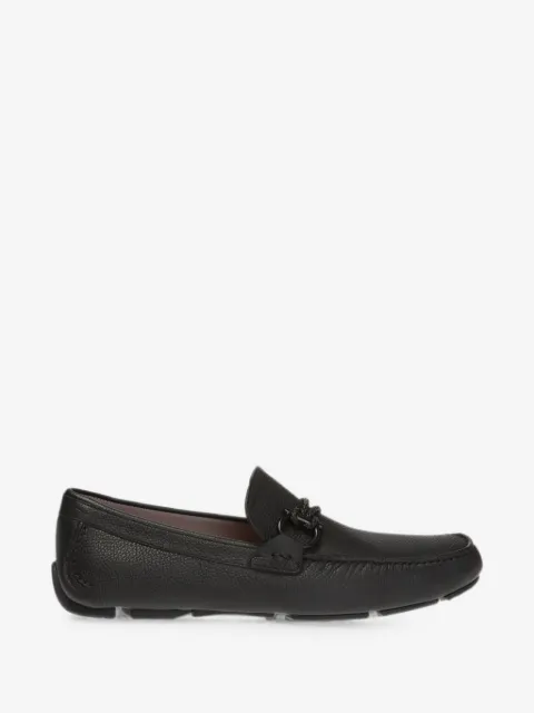 Ferragamo Gancini pebbled leather loafers