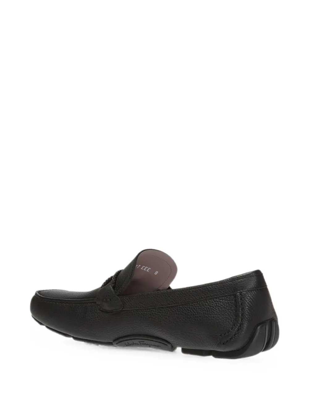 Ferragamo Gancini loafers van bewerkt leer Zwart