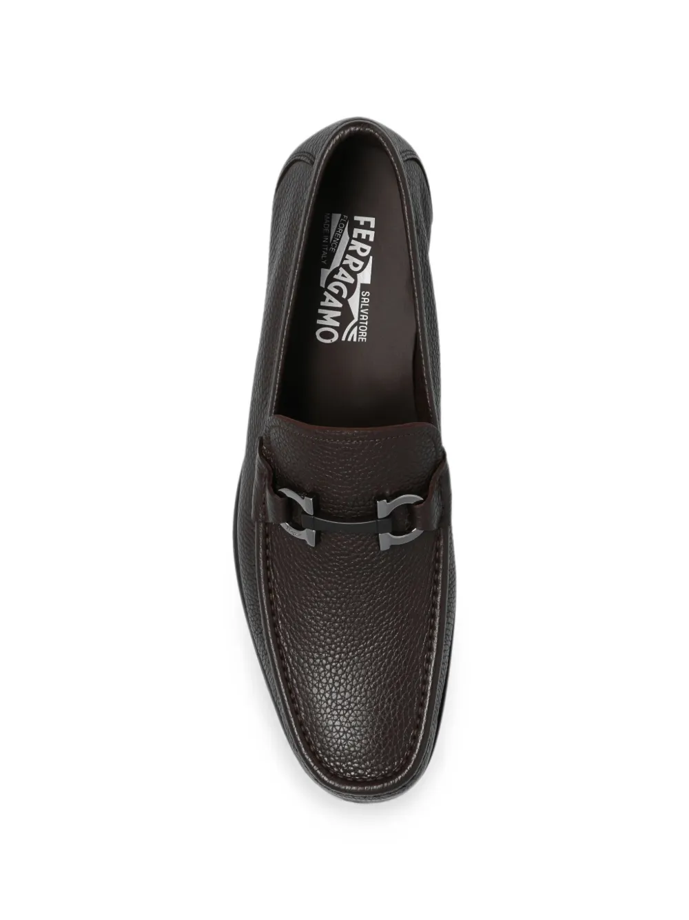 Ferragamo Gancini loafers met gesp Bruin