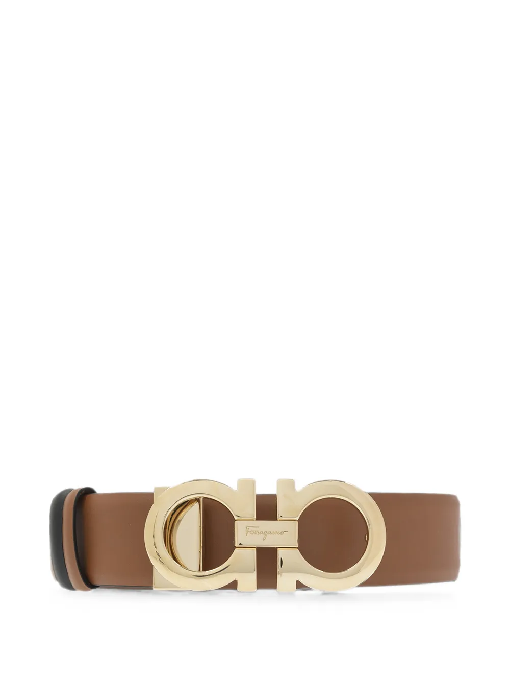 Ferragamo Cintura Gancini reversibile - Marrone