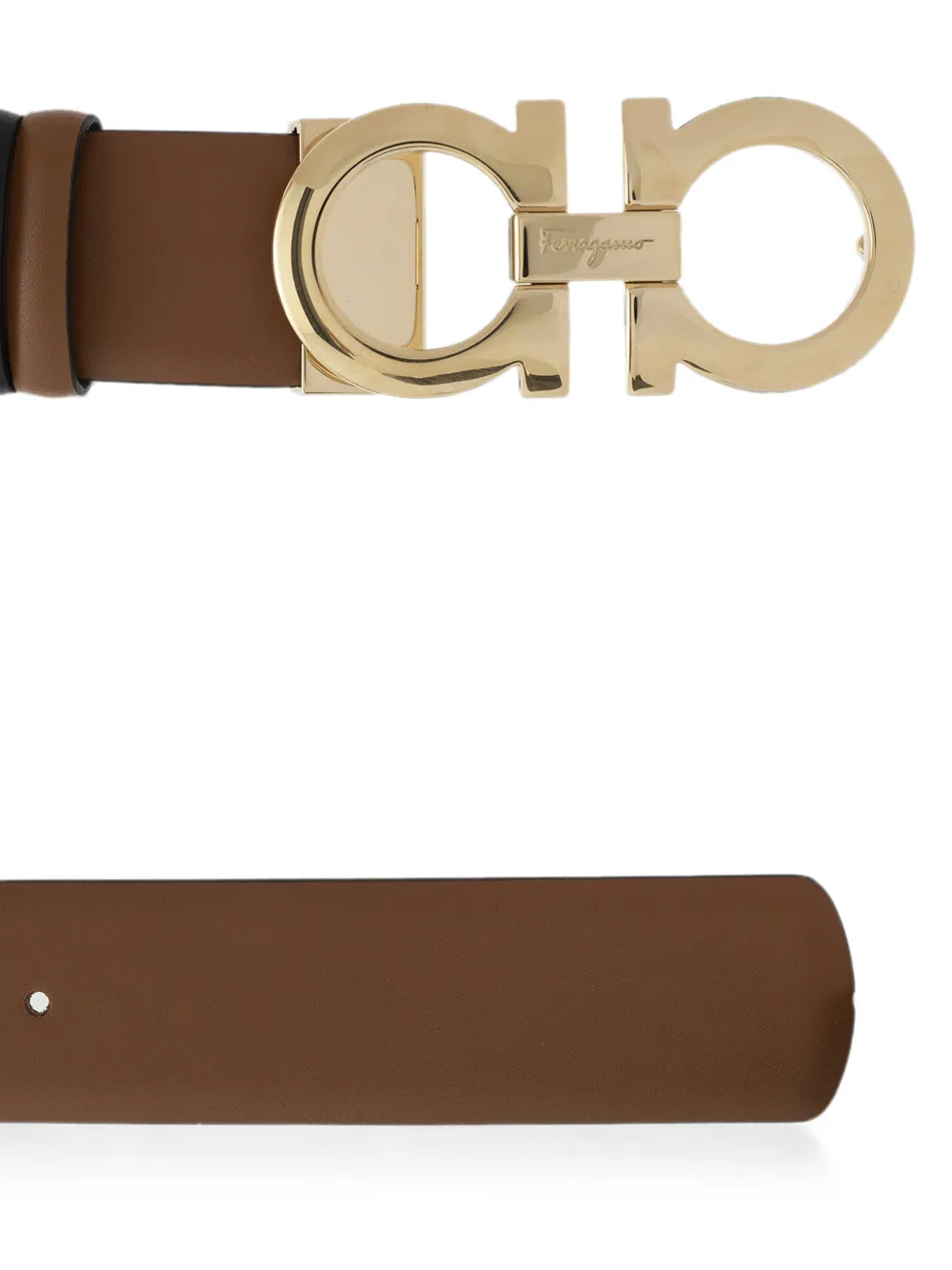 Ferragamo Gancini omkeerbare riem Bruin
