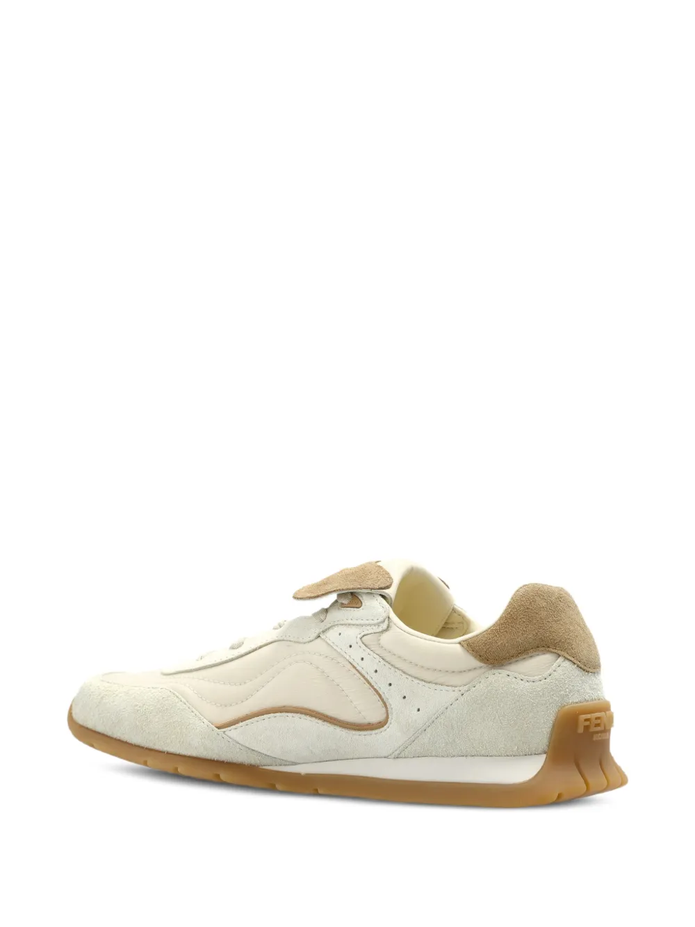 FENDI Wave Pulse leren sneakers met vlakken Wit