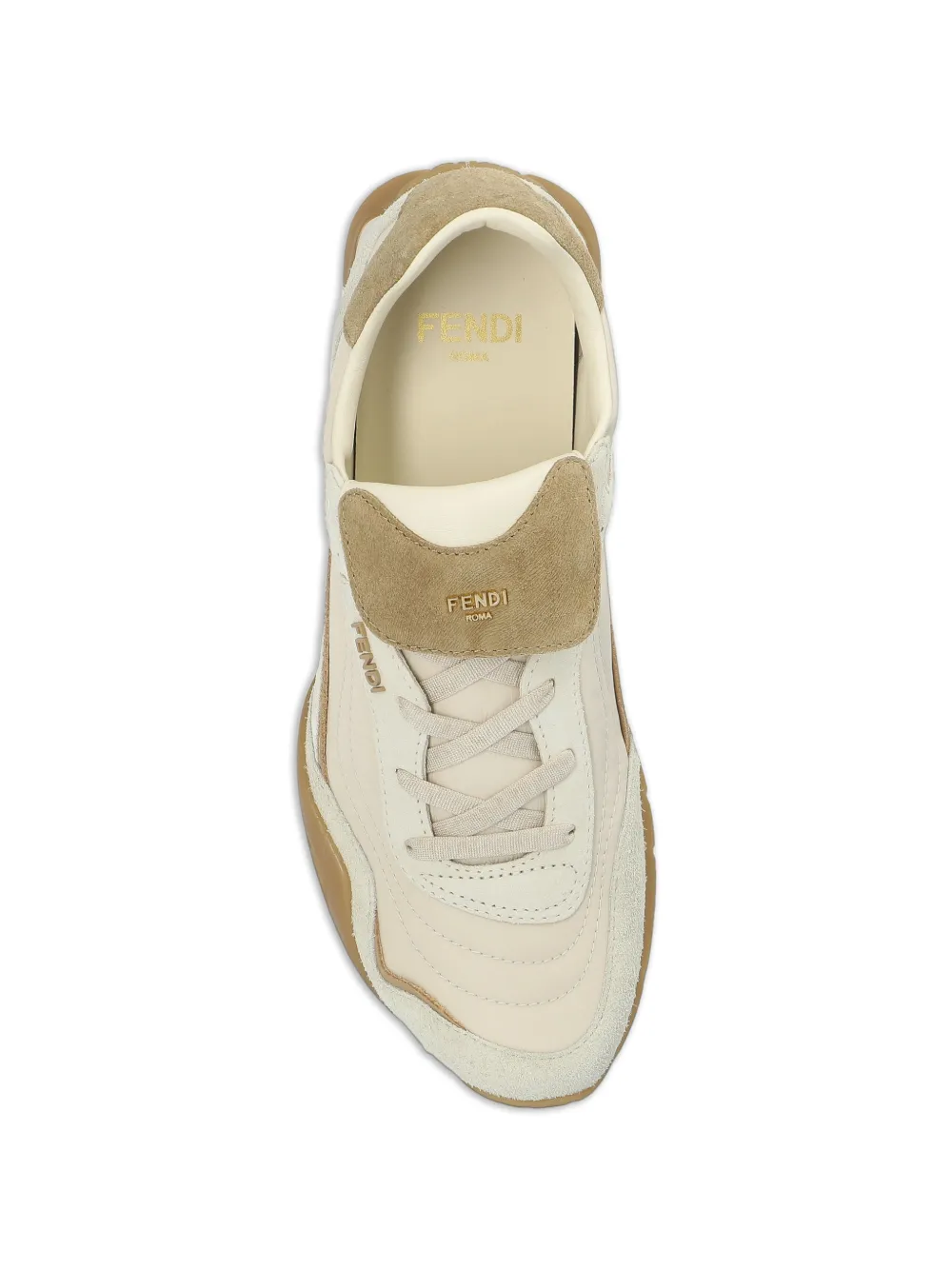 FENDI Wave Pulse leren sneakers met vlakken Wit