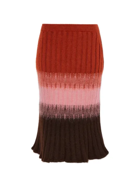 FENDI — ribbed-knit striped midi skirt