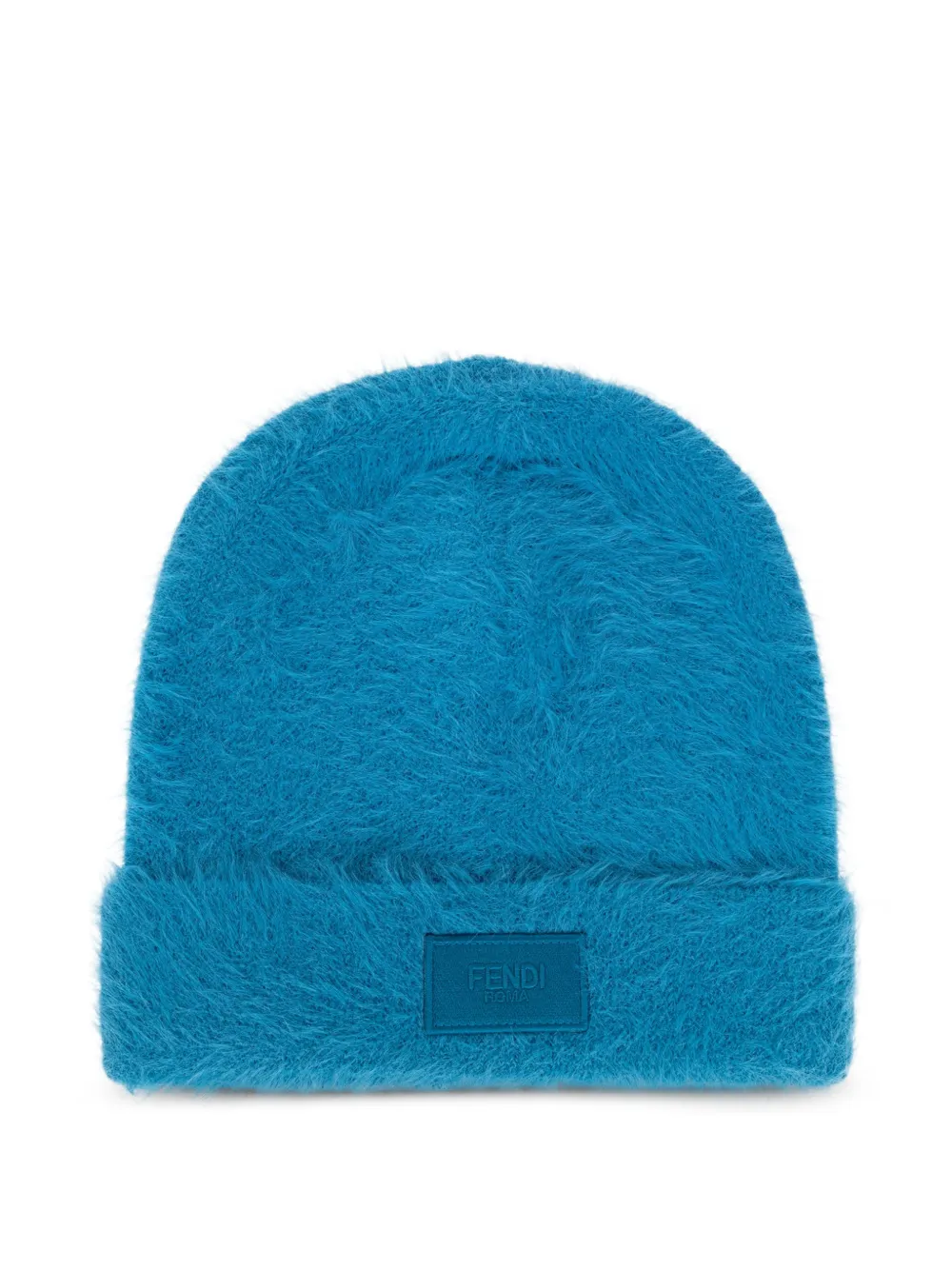 FENDI logo-patch beanie hat - Blau