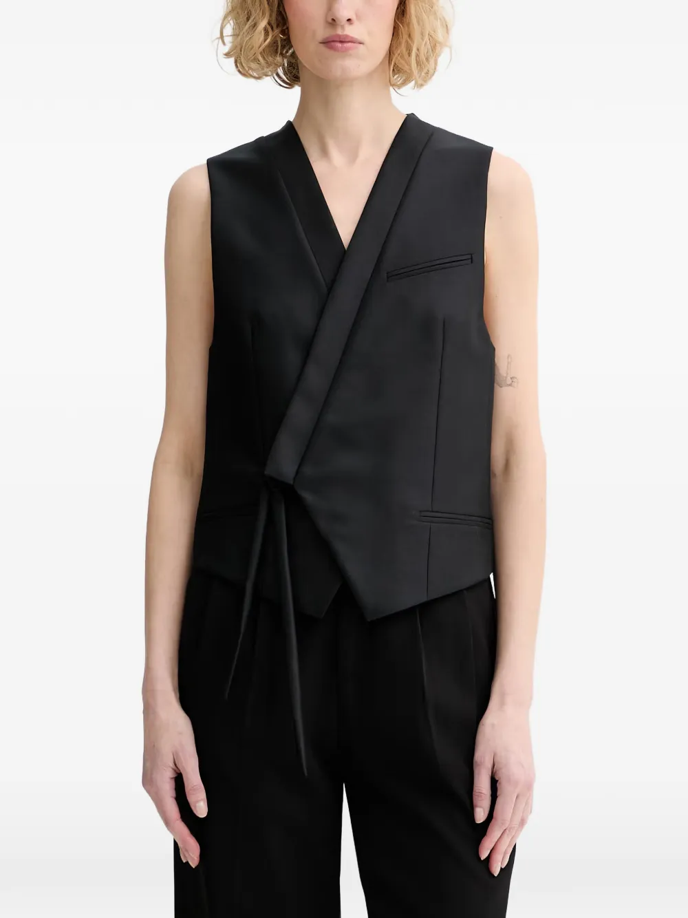 Kenzo wrap-style sleeveless vest - Black