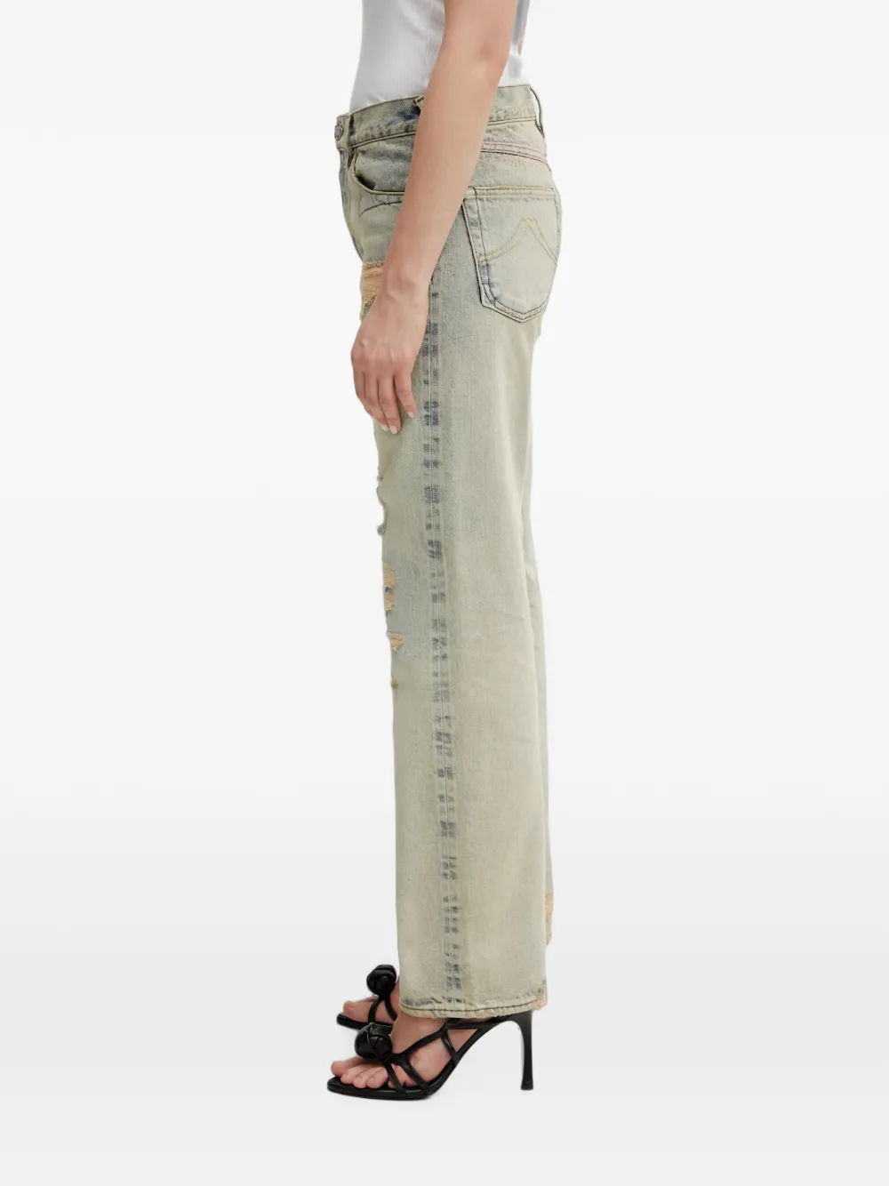 Kenzo Gerafelde straight jeans Blauw