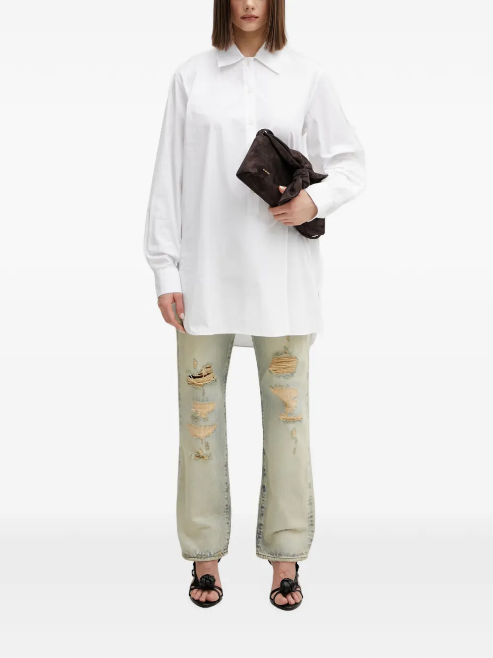 Kenzo Gerafelde straight jeans Blauw