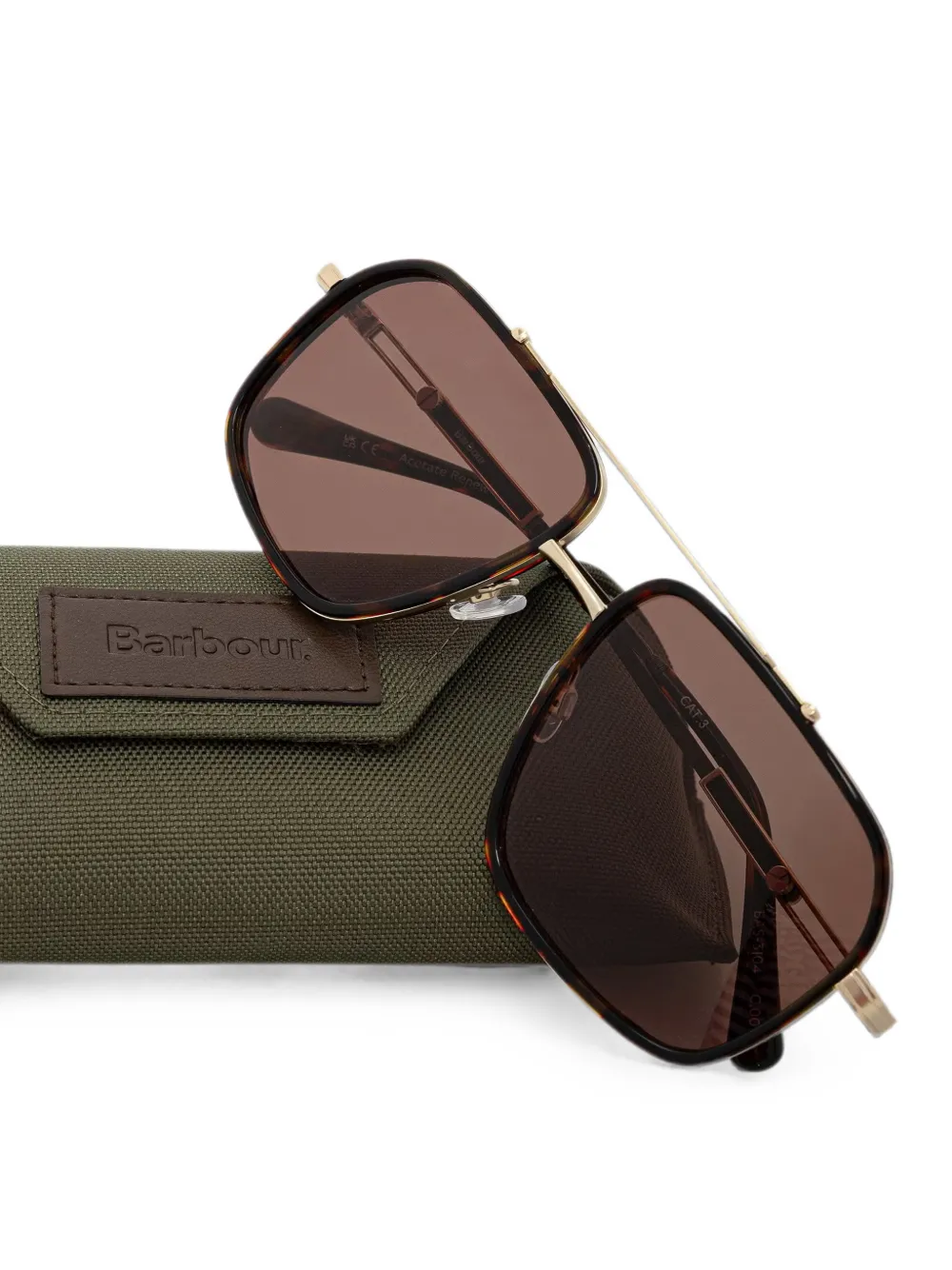 Barbour Zonnebril met piloten montuur Bruin