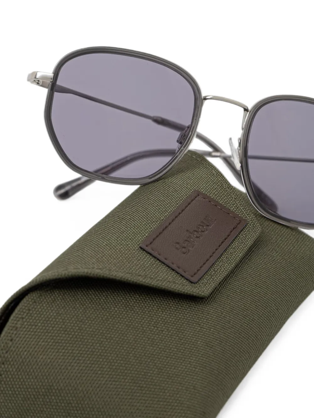 Barbour Zonnebril met geometrisch montuur Grijs