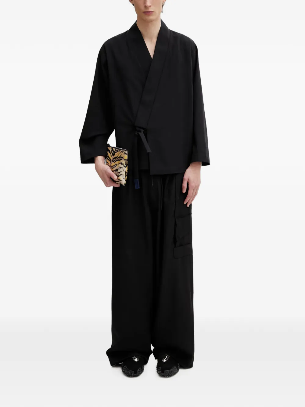 Kenzo Jack met lange mouwen en wikkel-design Zwart