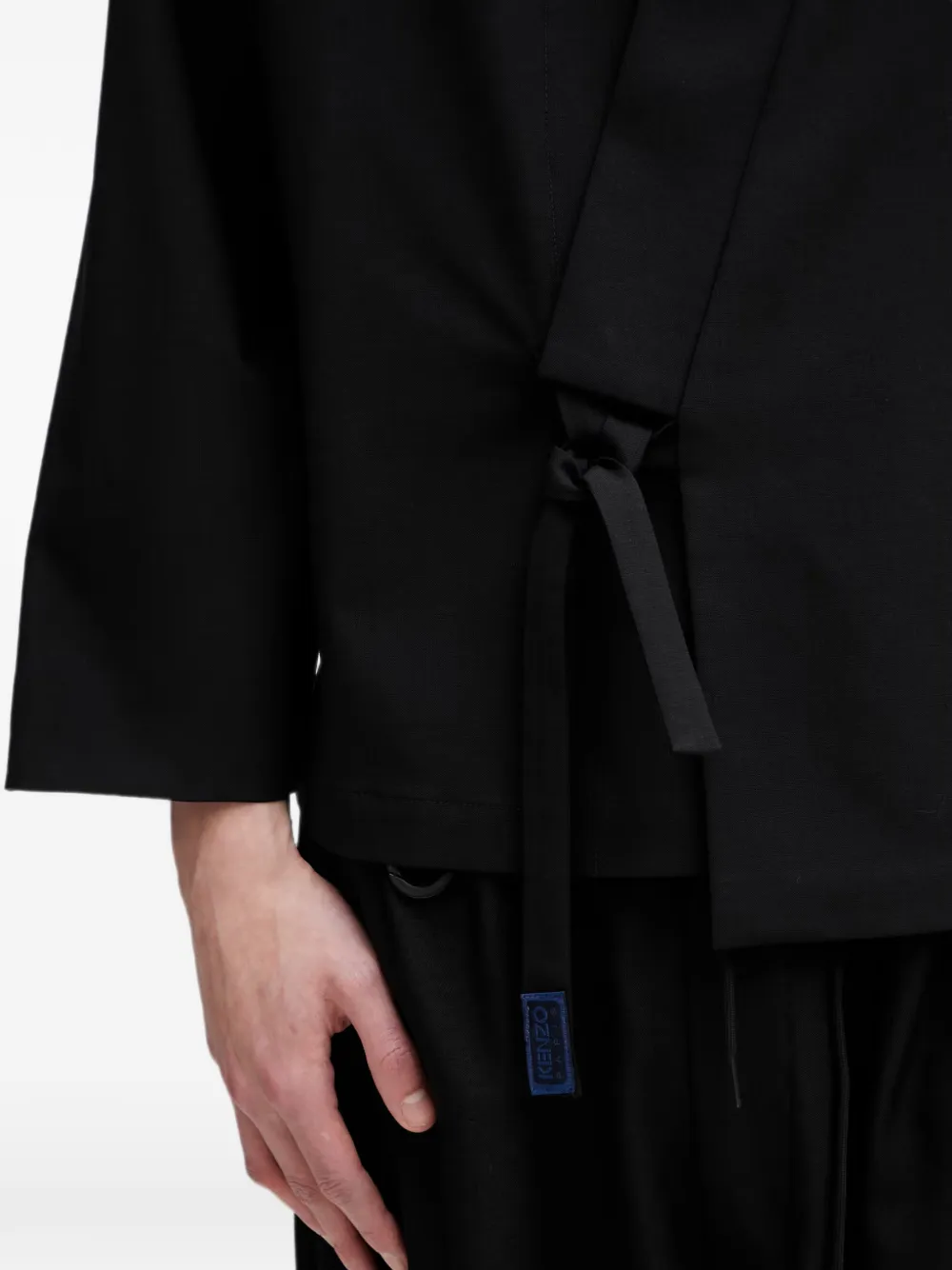 Kenzo Jack met lange mouwen en wikkel-design Zwart