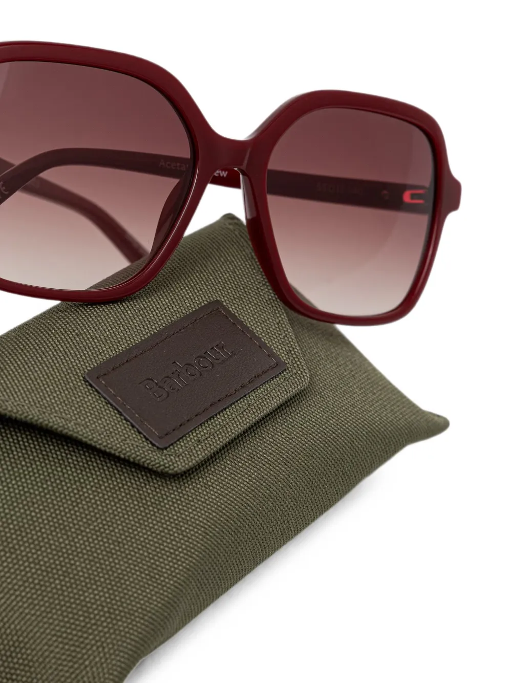 Barbour Zonnebril met vierkant montuur Rood