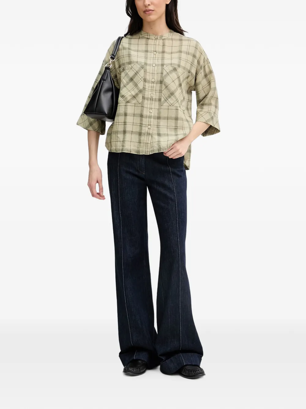 Barbour Orla geruite button-up blouse Groen