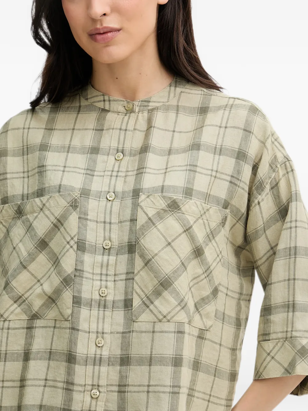 Barbour Orla geruite button-up blouse Groen