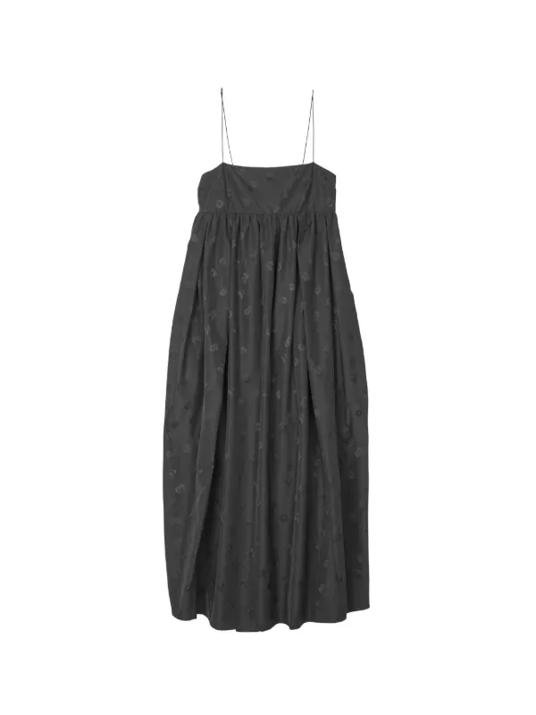 Cecilie Bahnsen Vilma Floral-jacquard A-line Midi Dress in Black