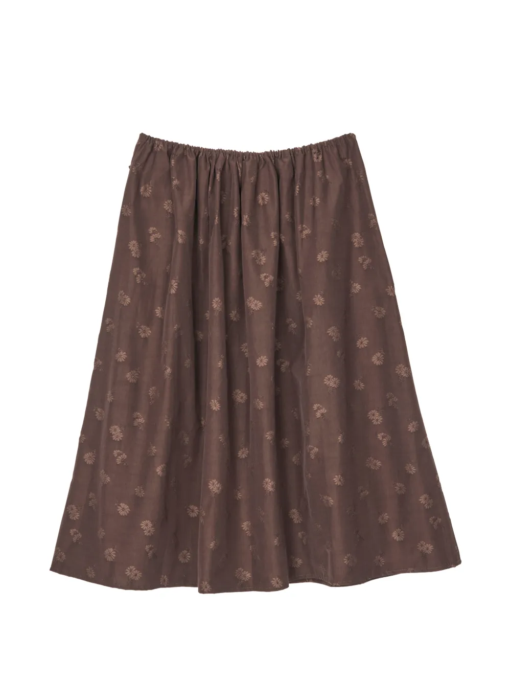 Cecilie Bahnsen Fiella Ditsy-bellis-jacquard Full Midi Skirt in Brown, view 2