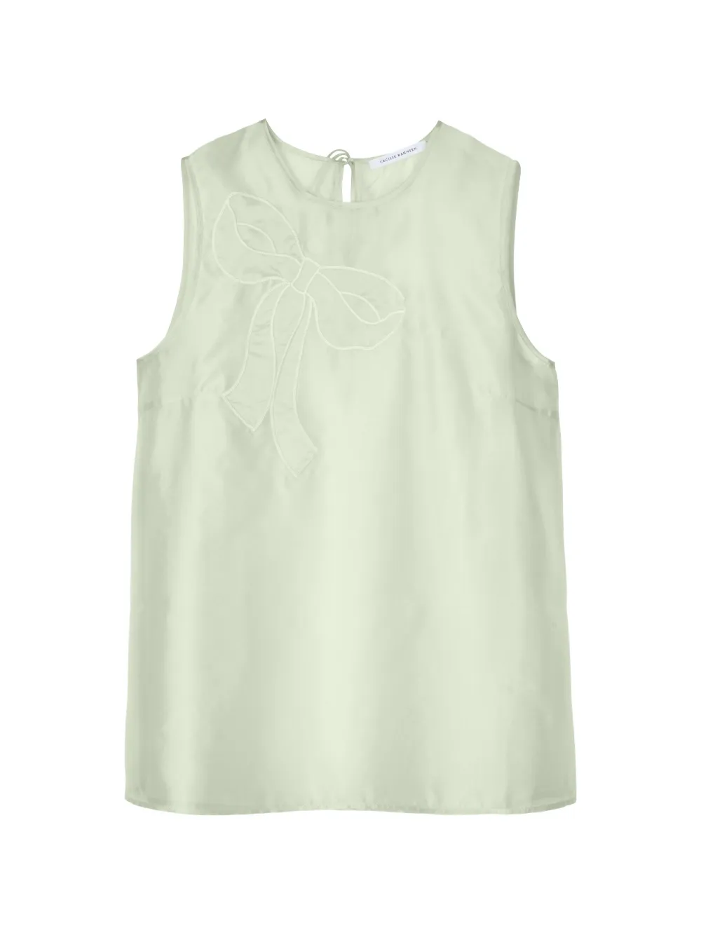 Cecilie Bahnsen Alba bow-embroidered sleeveless organza blouse - Green