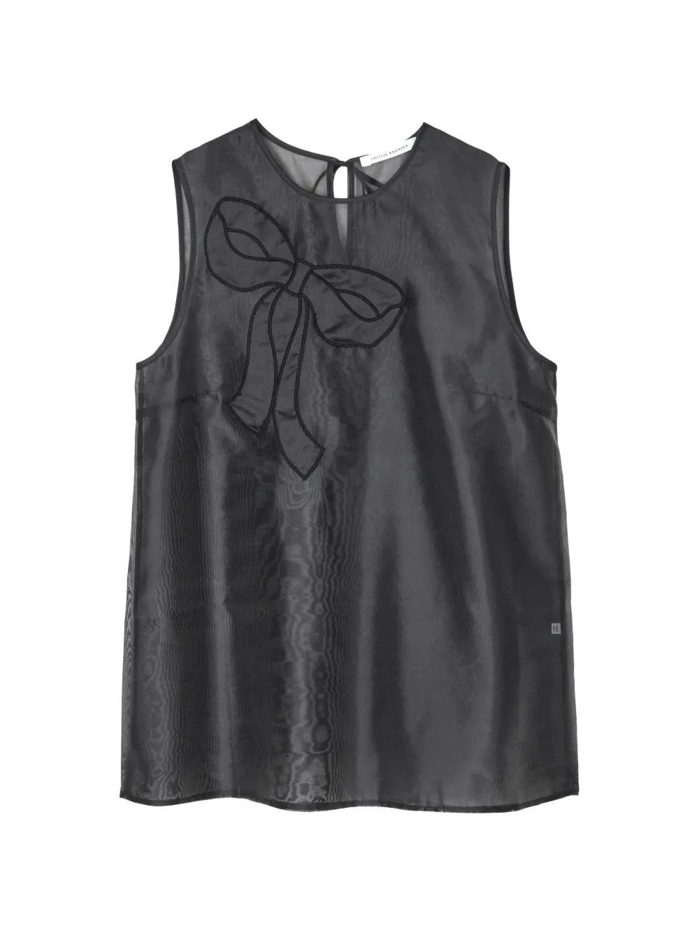 Cecilie Bahnsen Alba bow-detail sleeveless organza blouse - Black