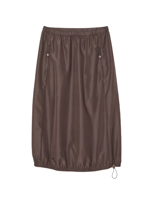 Cecilie Bahnsen Fie Bubble Midi Skirt in Brown