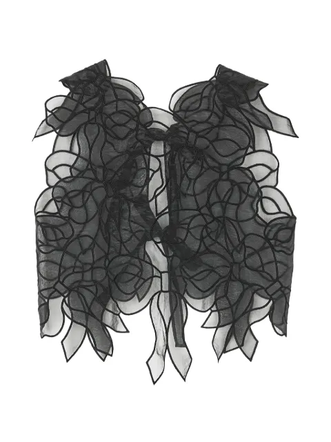 Cecilie Bahnsen Abaya bow-embroidered sheer blouse