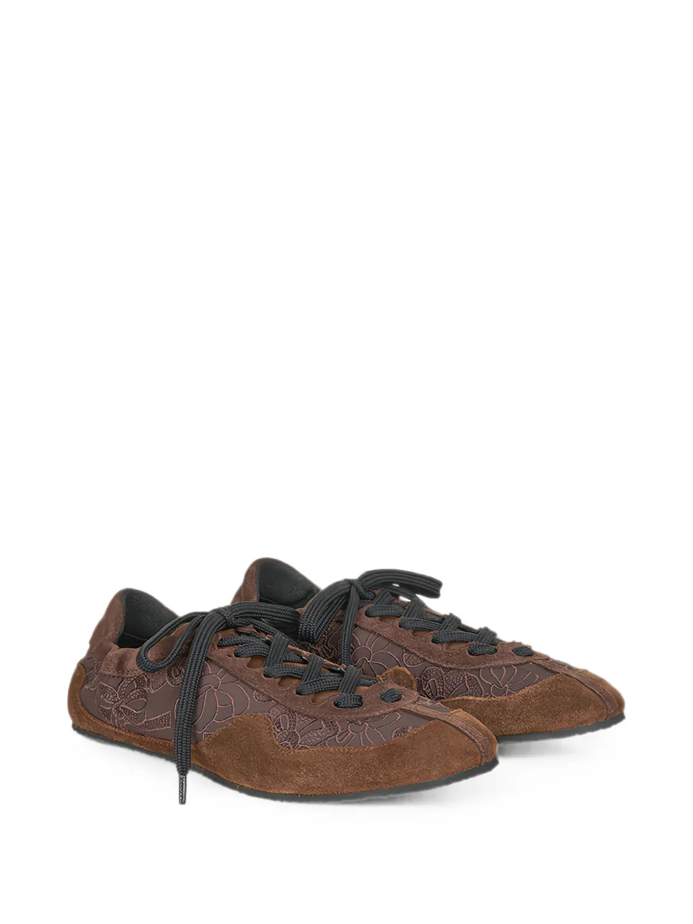 Cecilie Bahnsen Blaise bow-embroidered low-top sneakers Bruin