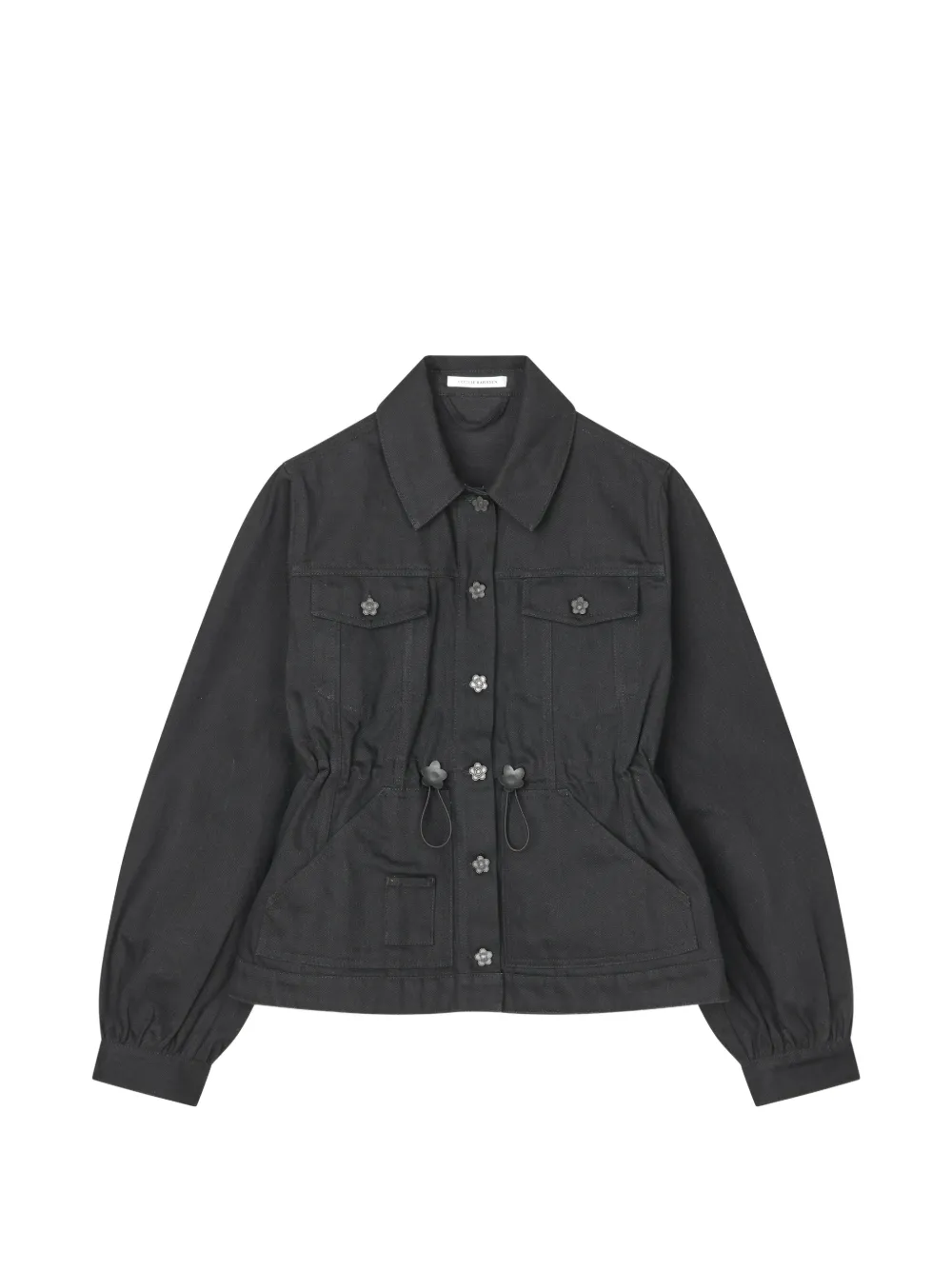 Cecilie Bahnsen Candida Jeansjacke mit Kordelzug - Schwarz