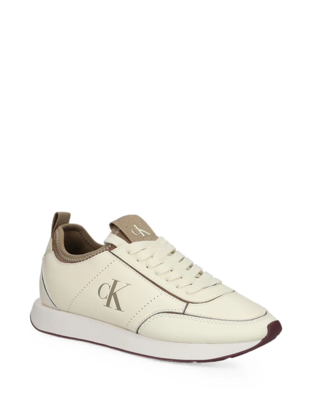 Calvin Klein Sneakers met vlakken en logoprint Beige