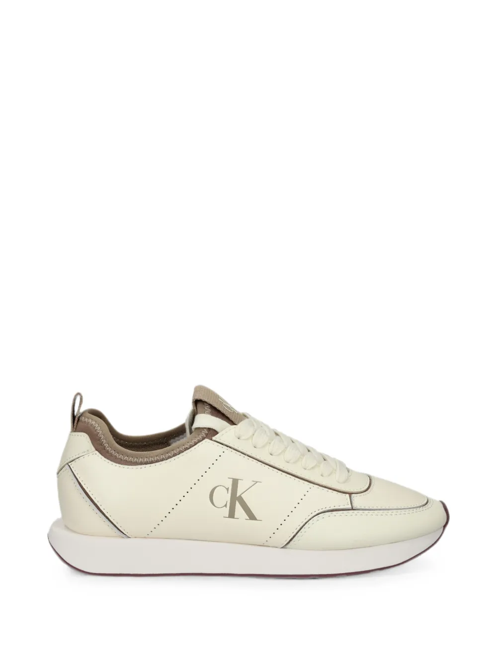 Calvin Klein logo-print panelled sneakers - Nude