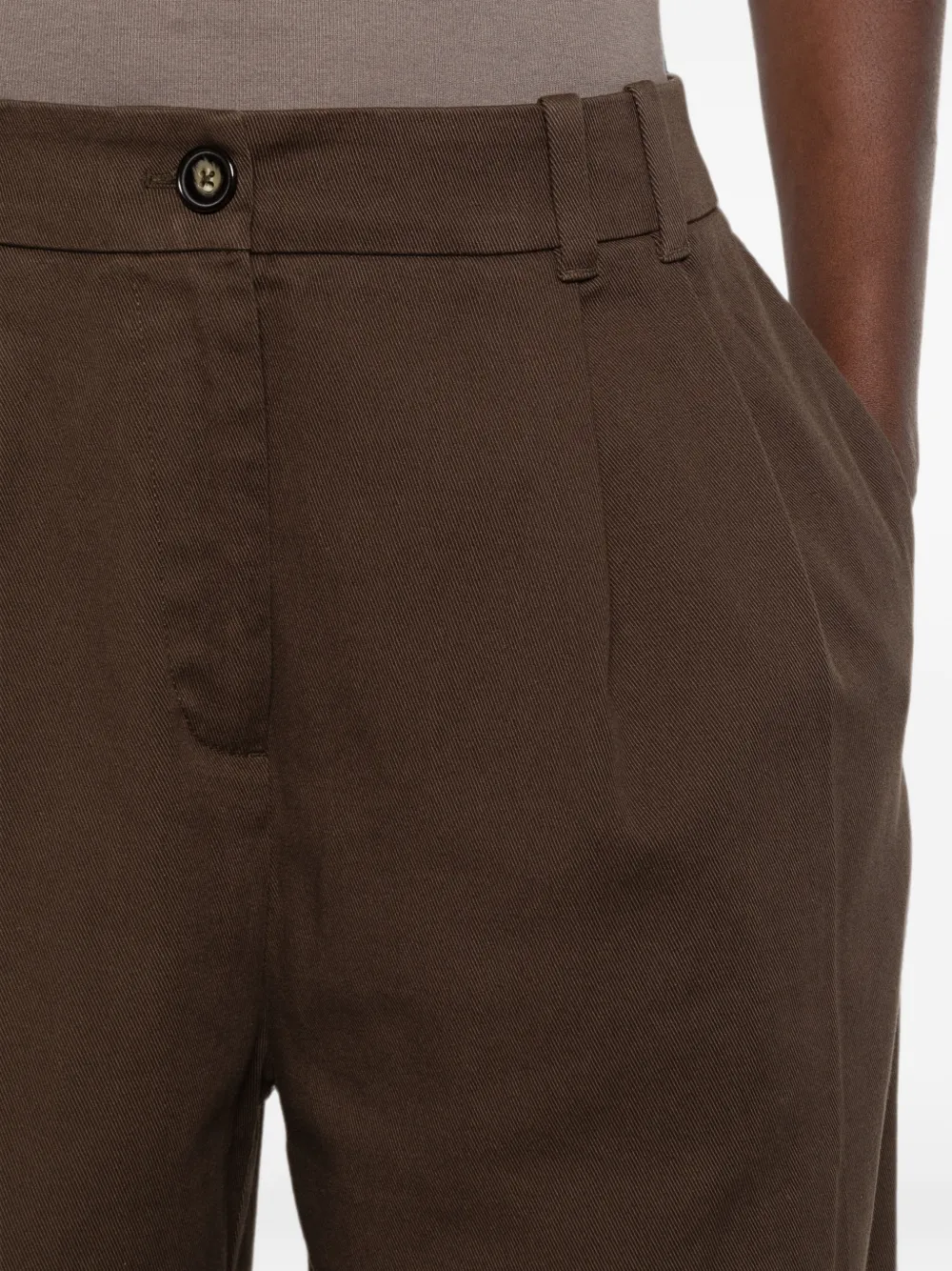 Marc O'Polo Broek met riemlussen Bruin