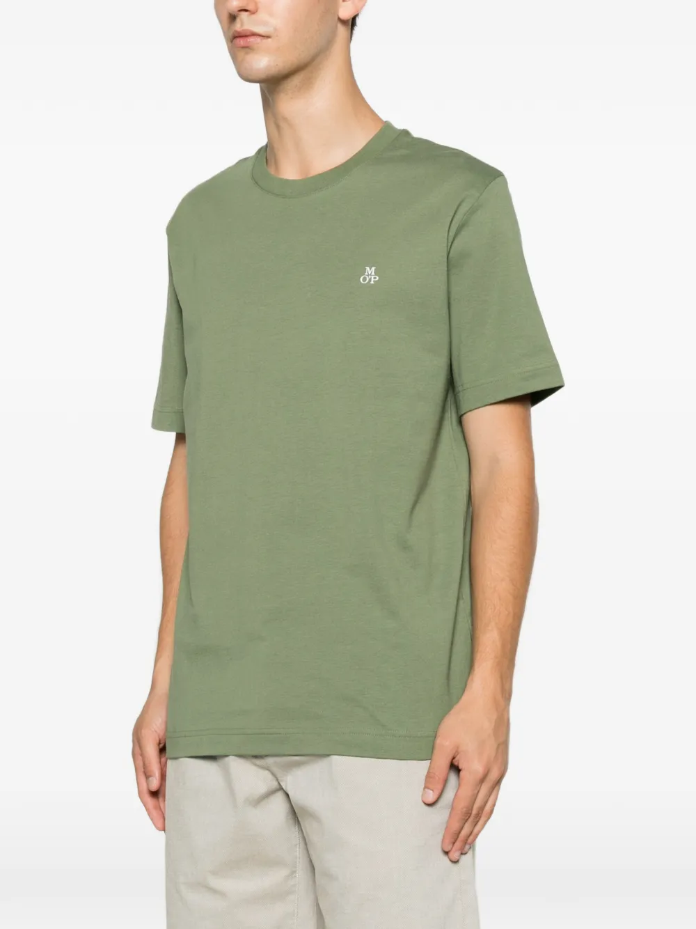 Marc O'Polo T-shirt met logoprint met ronde hals Groen