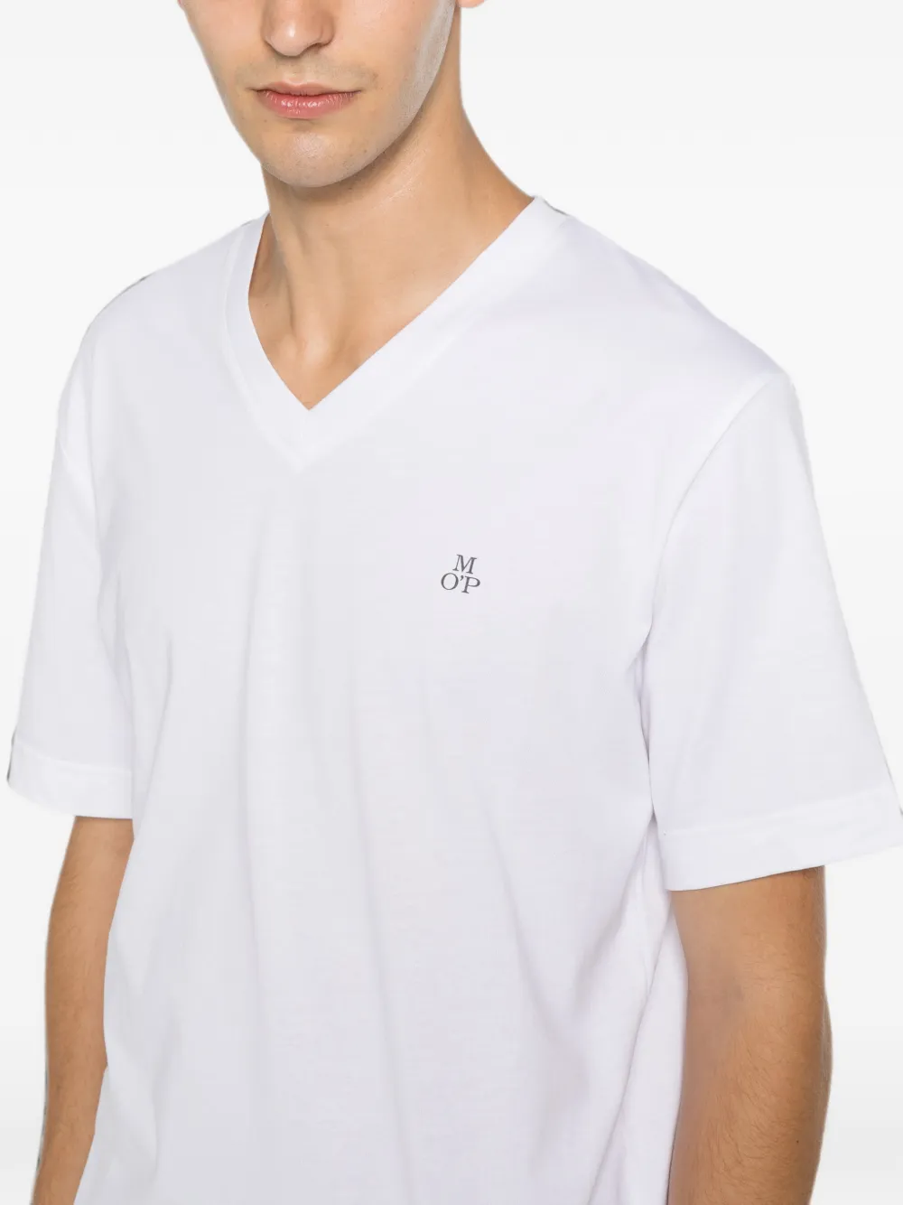 Marc O'Polo T-shirt met V-hals Wit