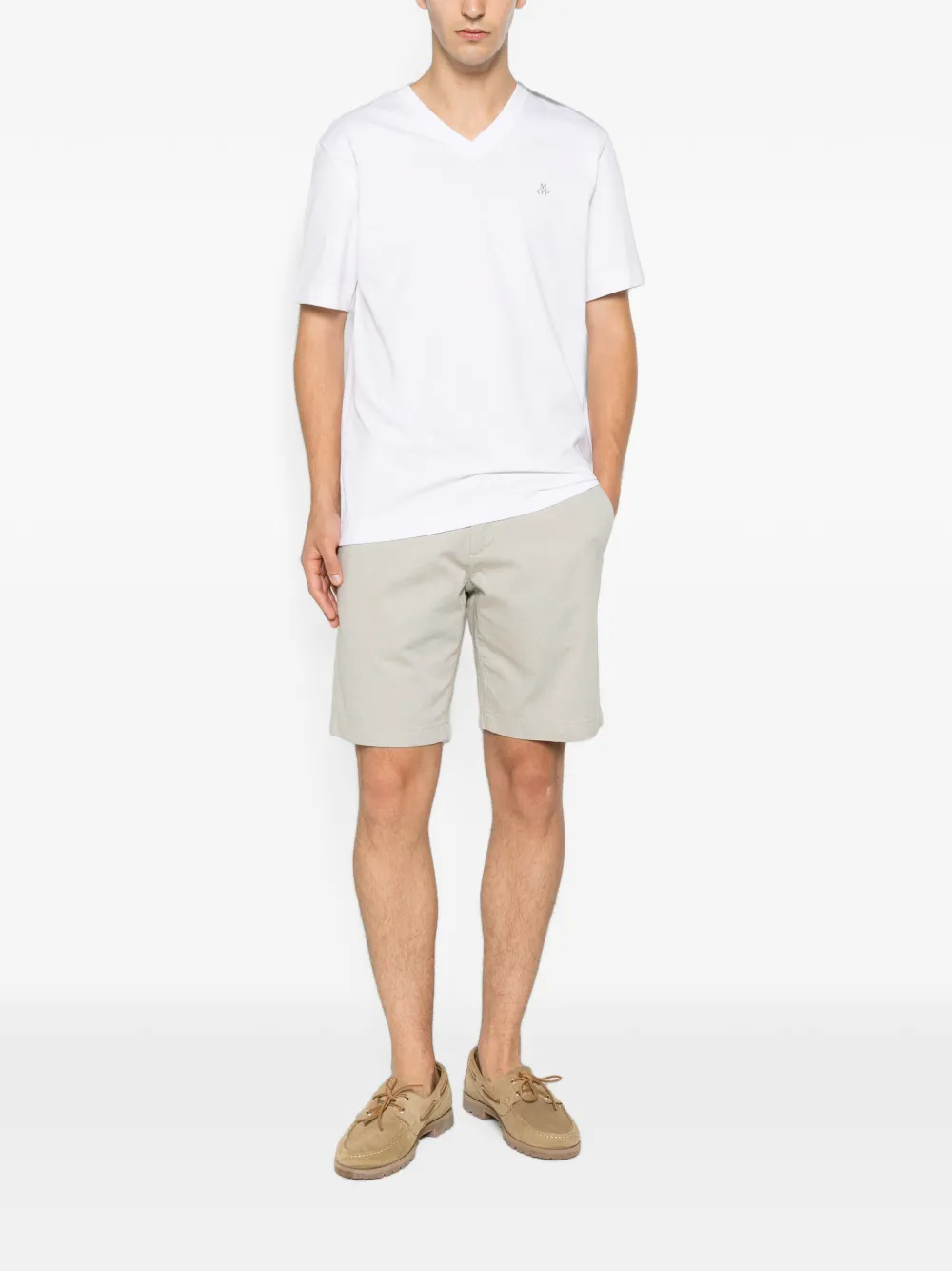 Marc O'Polo T-shirt met V-hals Wit