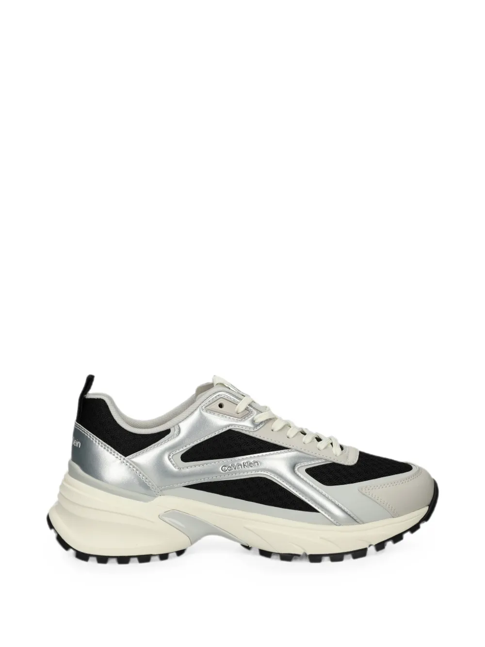 Calvin Klein metallic-effect panelled sneakers - Schwarz