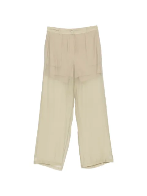 Su sheer-panel wide-leg trousers