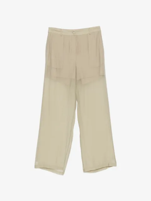 Su sheer-panel wide-leg trousers