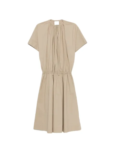 Su tie-fastening gathered-detailing midi dress