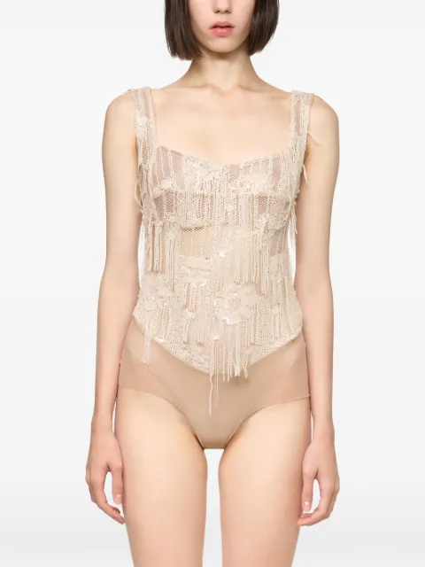 Atu Body Couture sequin-embellished corset-style bodysuit