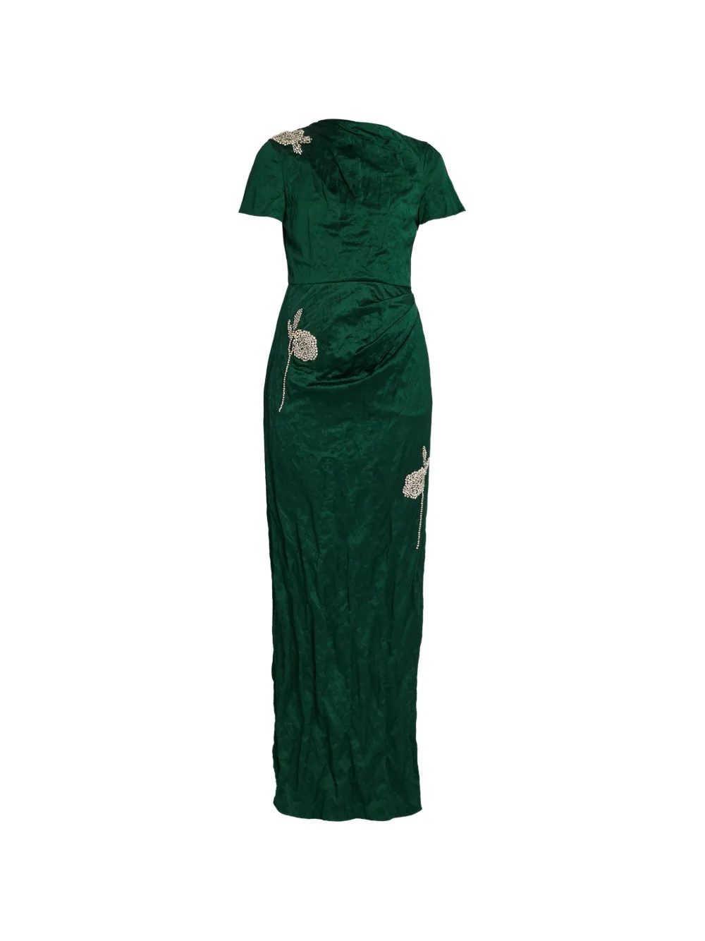 ERDEM robe longue à ornements de cristaux - Vert ERDEM robe longue à ornements de cristaux - Vert
