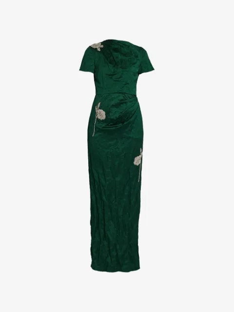 ERDEM vestido largo con detalles de cristal