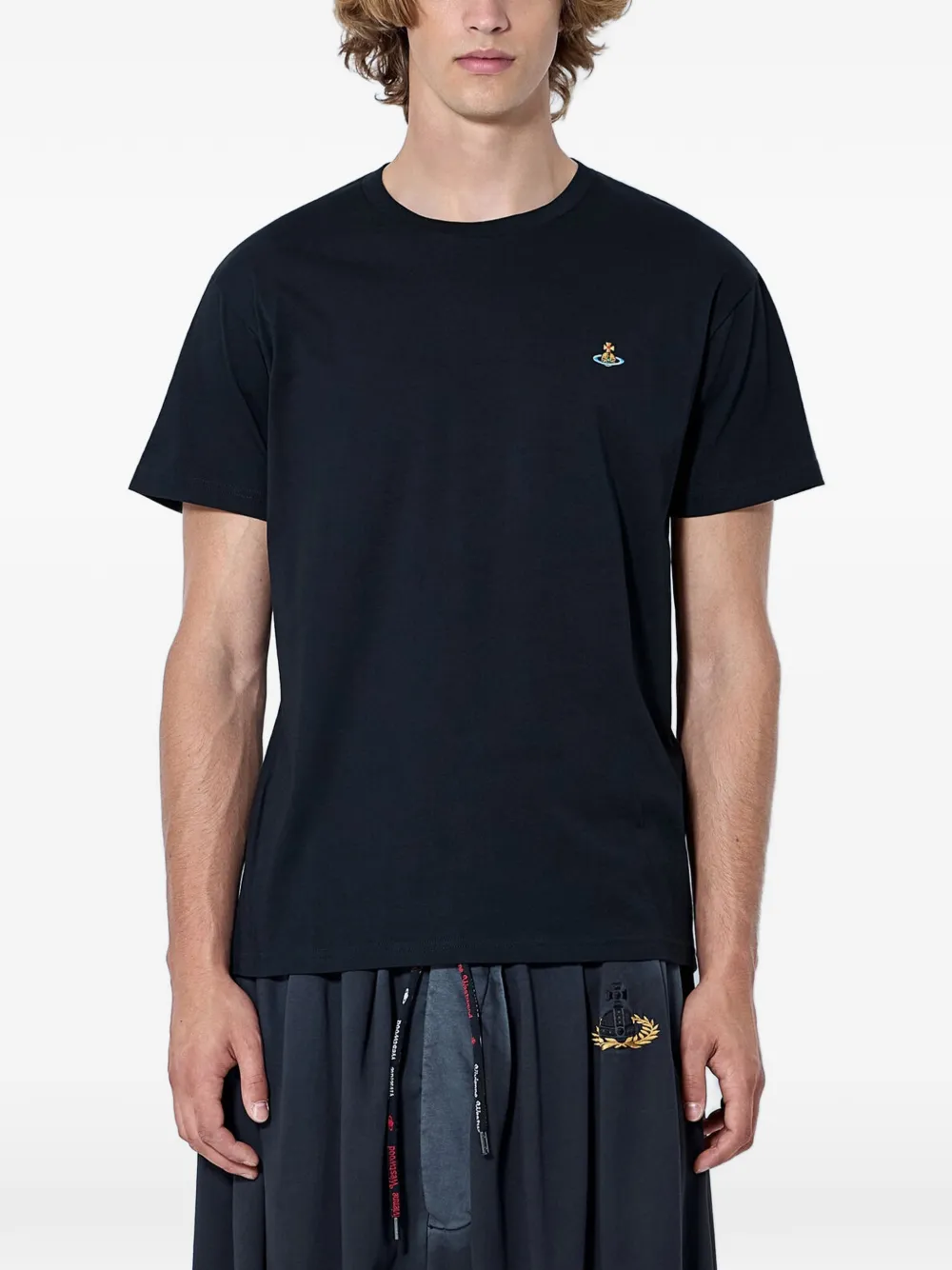 Vivienne Westwood T-shirt con ricamo Orb - Nero