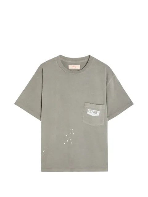 Cherry LA paint-splatter chest-pocket T-shirt